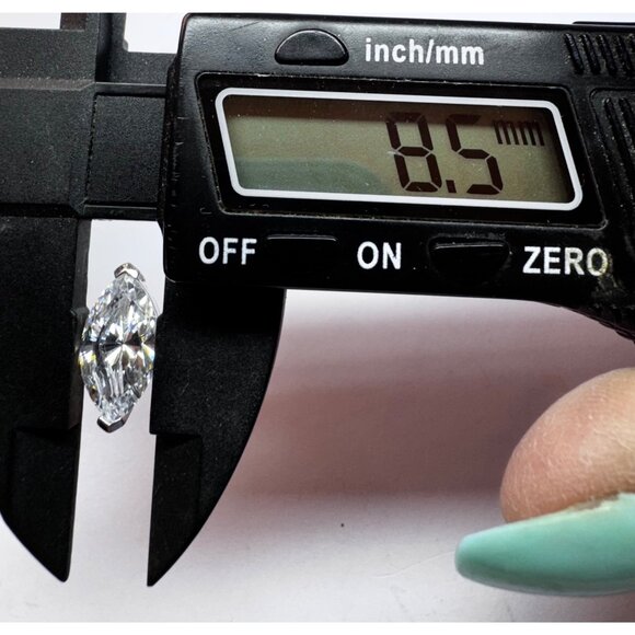 Sterling Silver 925 Marquise Cut CZ Ring Size 7 Art Deco Estate Statement - Picture 9 of 12